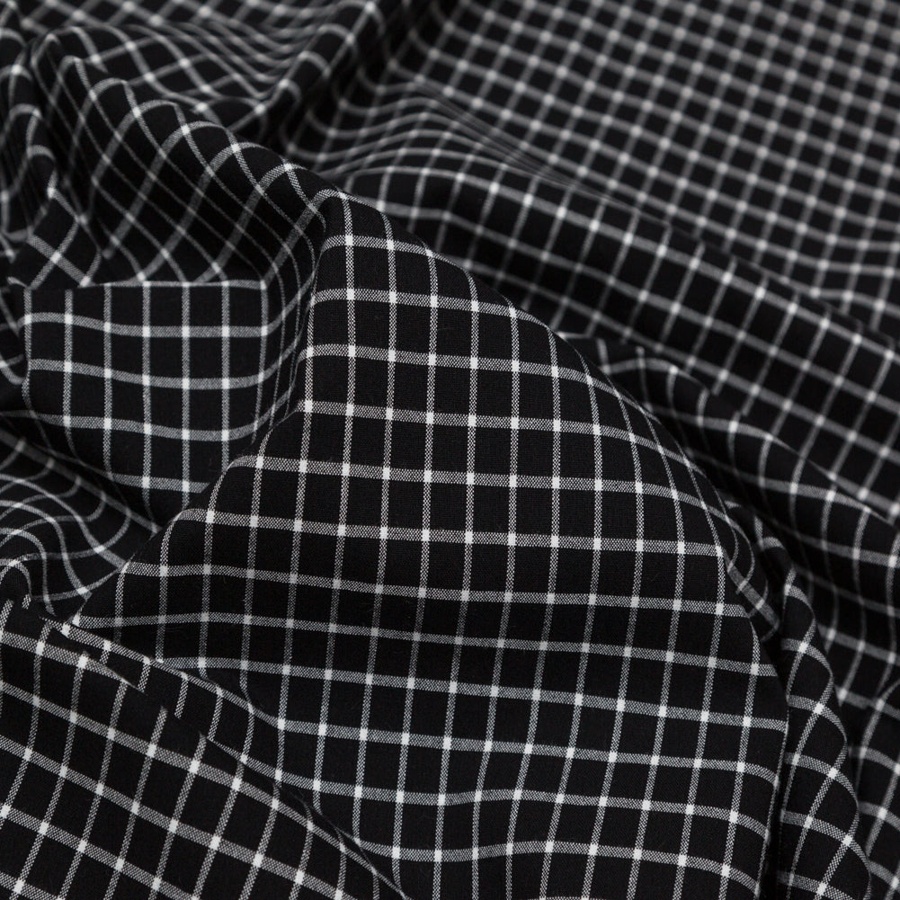 Black and White Checkered Heavy Stretch Cotton Woven Detail