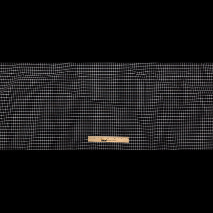 Black and White Checkered Heavy Stretch Cotton Woven Full
