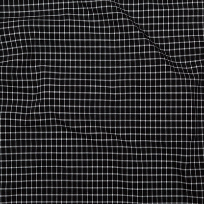 Black and White Checkered Heavy Stretch Cotton Woven