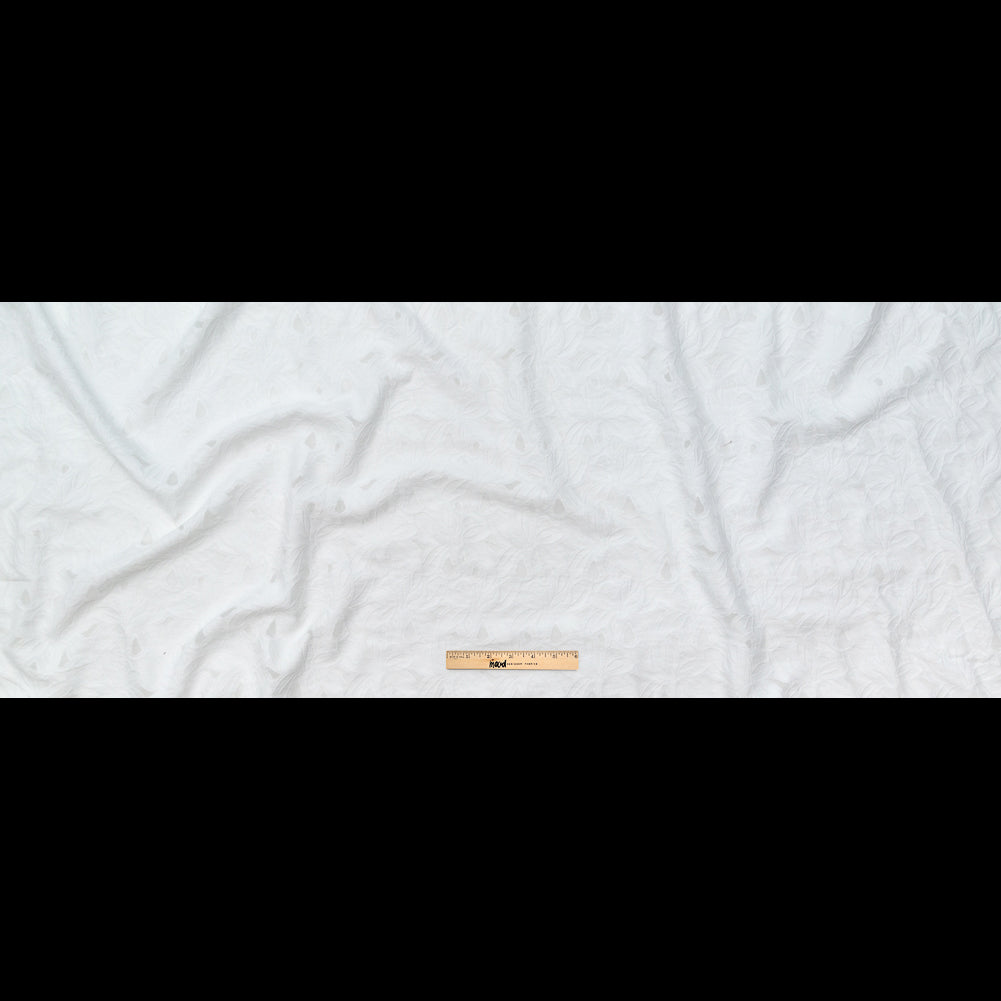 Italian Snow White Floral Burnout Brocade Full