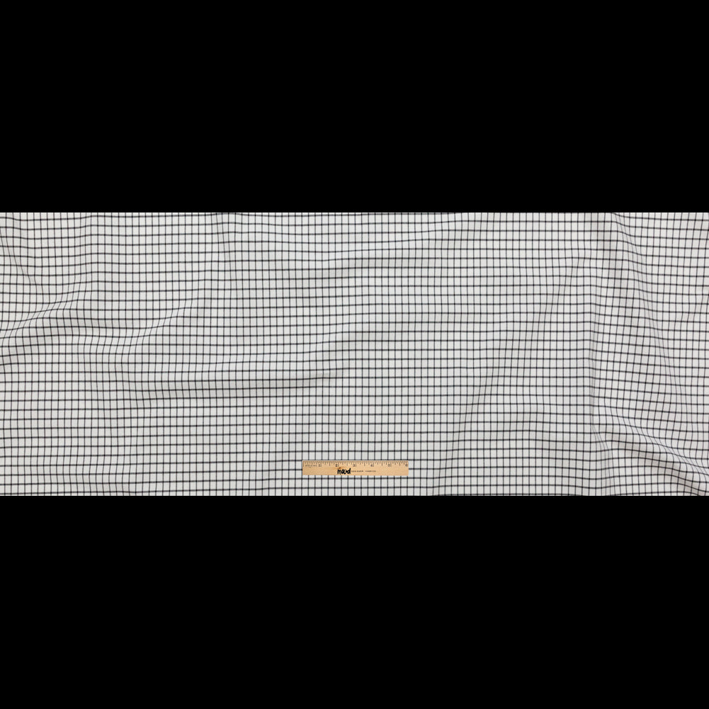 White and Black Checkered Heavy Stretch Cotton Woven Full