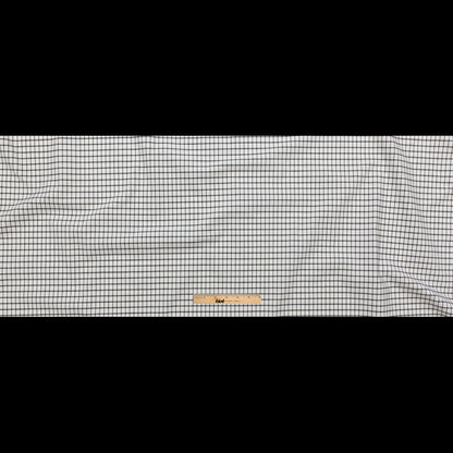 White and Black Checkered Heavy Stretch Cotton Woven Full