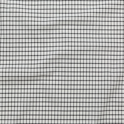 White and Black Checkered Heavy Stretch Cotton Woven