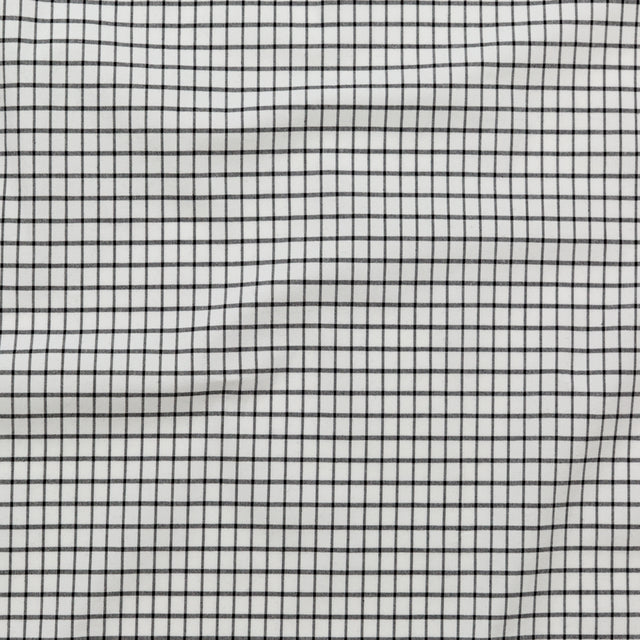 White and Black Checkered Heavy Stretch Cotton Woven
