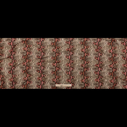 Italian Brown and Red Snakeskin Digitally Printed Viscose Jersey Full