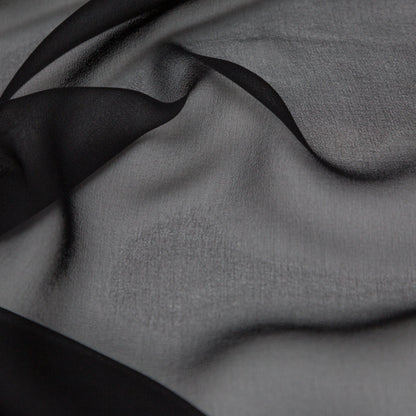 Milly Black Silk Chiffon Detail