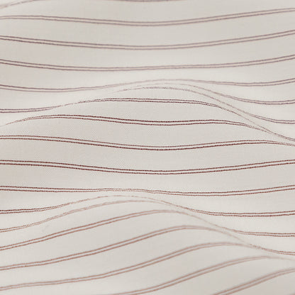 Double Pinstriped Silk Lining by The Row - Ivory and Burgundy Detail