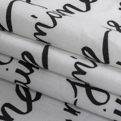 Milly Phantom and White Je T'aime Script Printed Stretch Cotton Poplin Detail