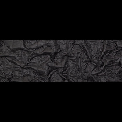 Black Rectangular Ribs Quilted Coating with Knit Backing Full