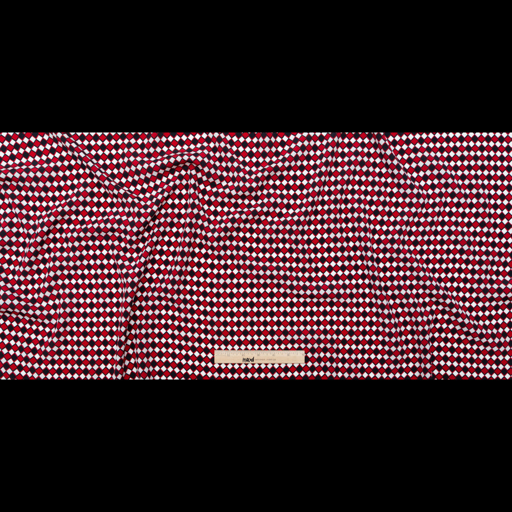 Red, Black and White Diamonds Silk Crepe de Chine Full