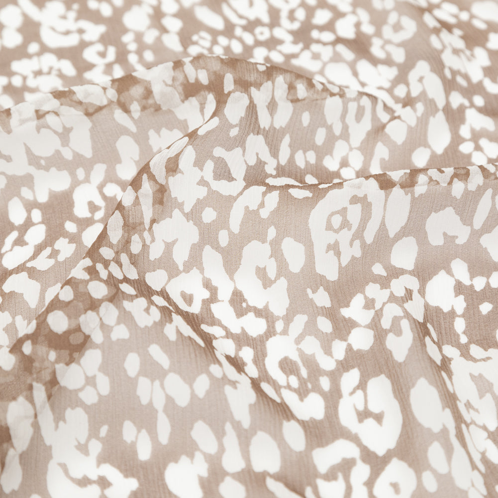Wicker Ground and Cream Cobb Abstract Crinkled Silk Chiffon Detail