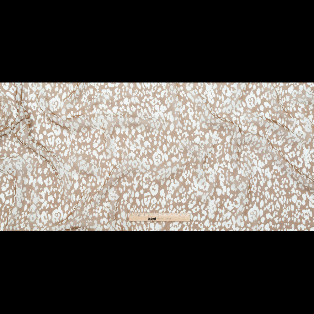 Wicker Ground and Cream Cobb Abstract Crinkled Silk Chiffon Full