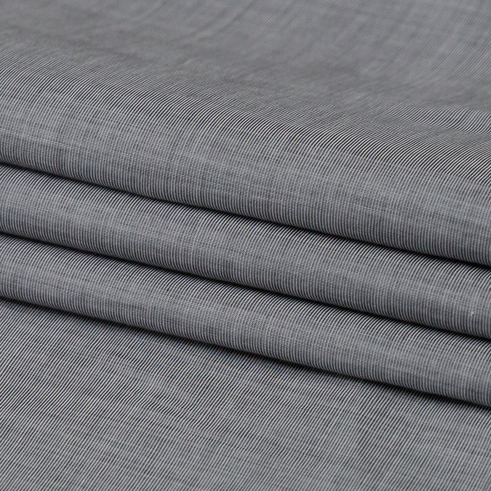 Minimal Gray Cotton Chambray Shirting Folded