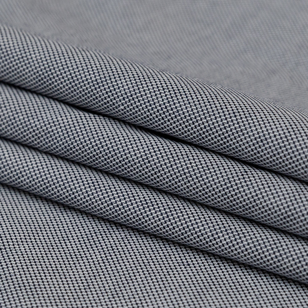 Heathered Parisian Night Mercerized Cotton Shirting Folded