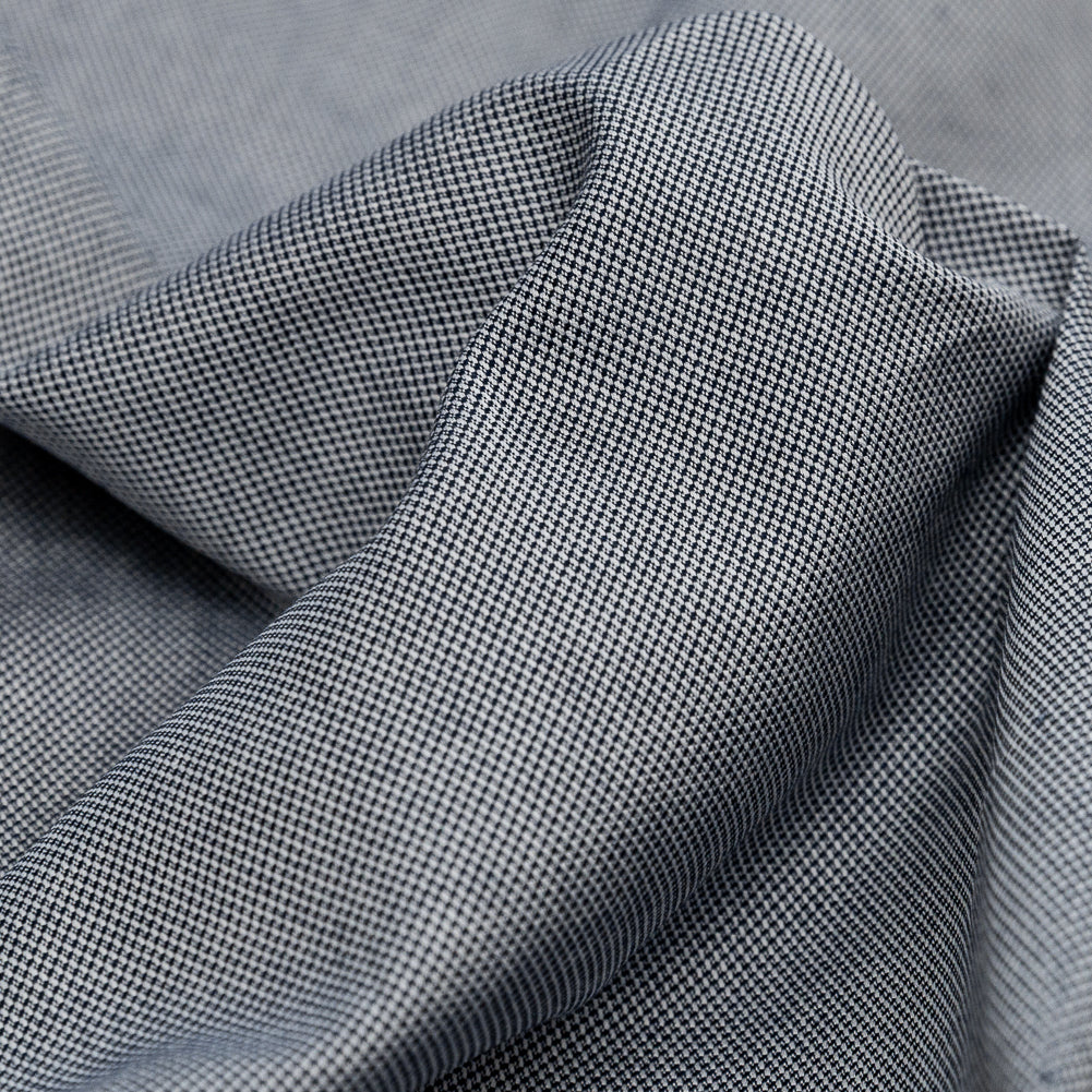 Heathered Parisian Night Mercerized Cotton Shirting Detail