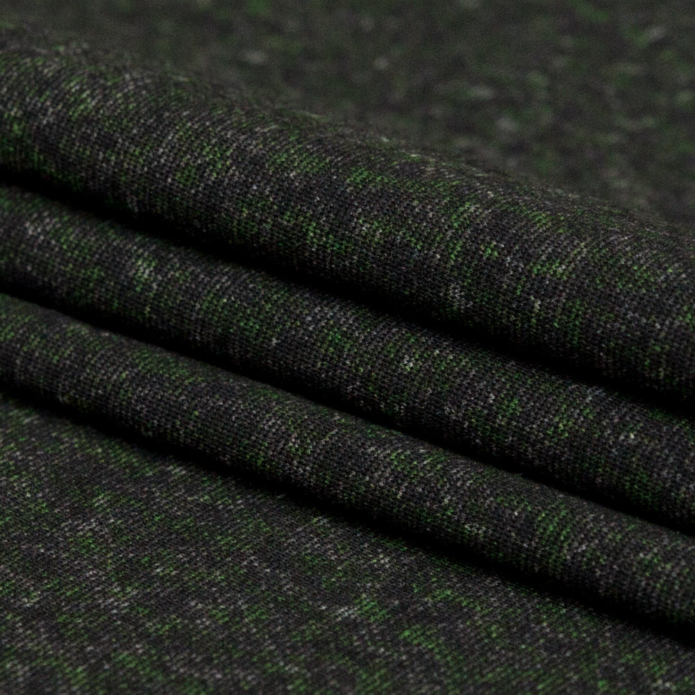 Italian Green and Black Printed Ponte Knit Folded