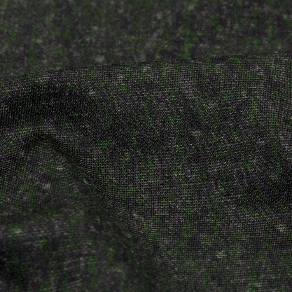 Italian Green and Black Printed Ponte Knit Detail