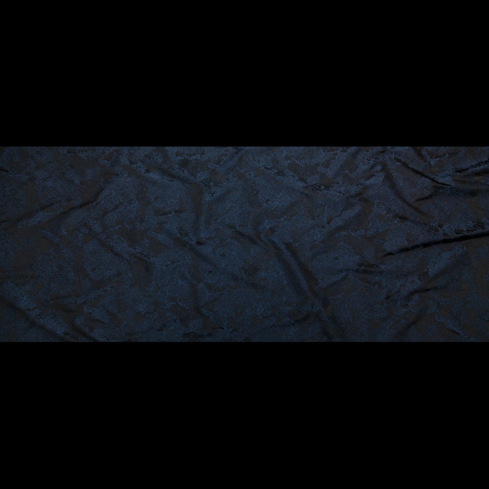 Shimmering Metallic Federal Blue Abstract Jacquard Full