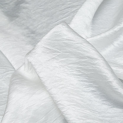 Italian White Wrinkled Polyester Satin Detail