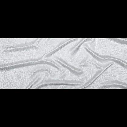 Italian White Wrinkled Polyester Satin Full
