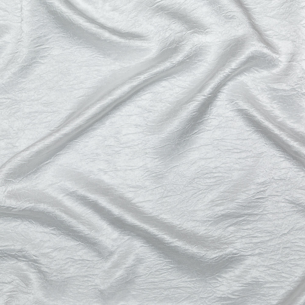Italian White Wrinkled Polyester Satin