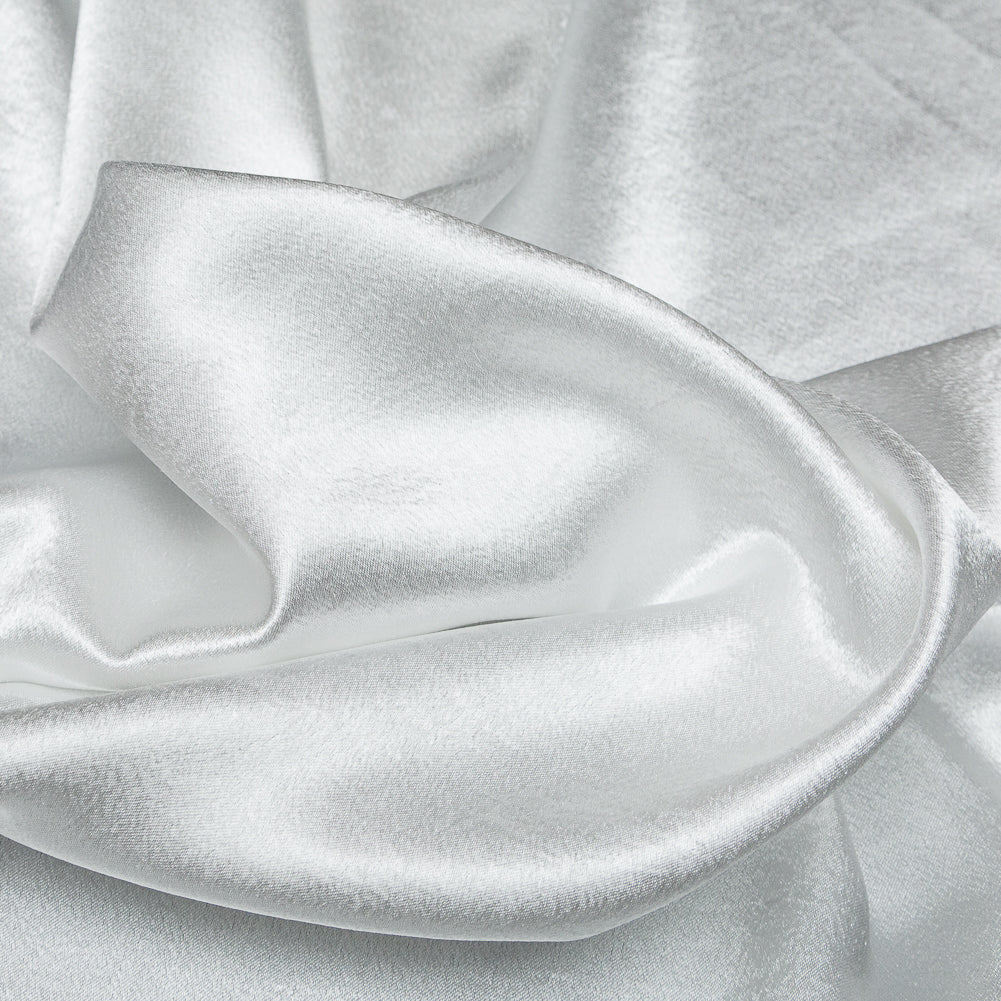 Italian White Polyester Crepe Back Satin Full
