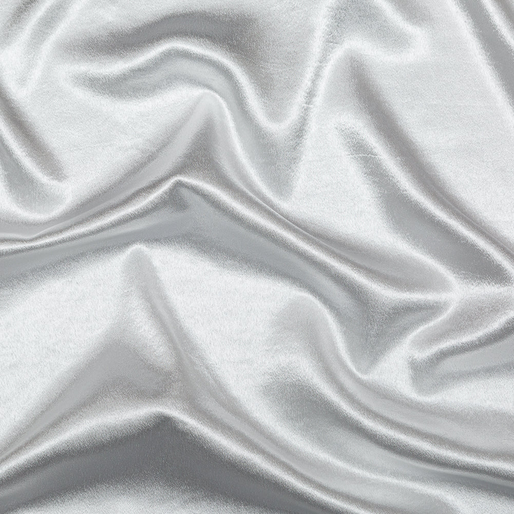 Italian White Polyester Crepe Back Satin