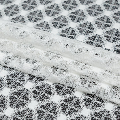 Milly White Diamond Polyester Lace Folded