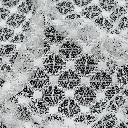 Milly White Diamond Polyester Lace Detail