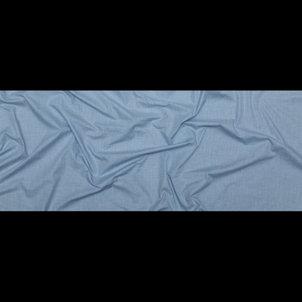 Italian Heathered Blue Cotton Shirting Full