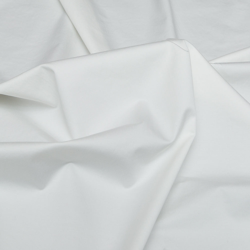 Italian Soft White Stretch Cotton Poplin Full