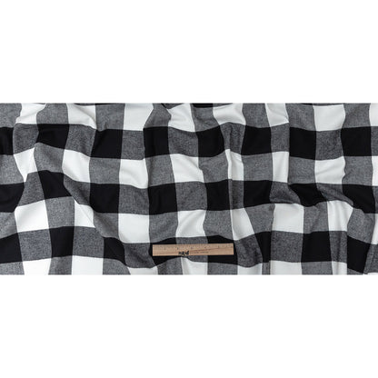 Buffalo Check Cotton Flannel - Black and White - Seco Collection Folded
