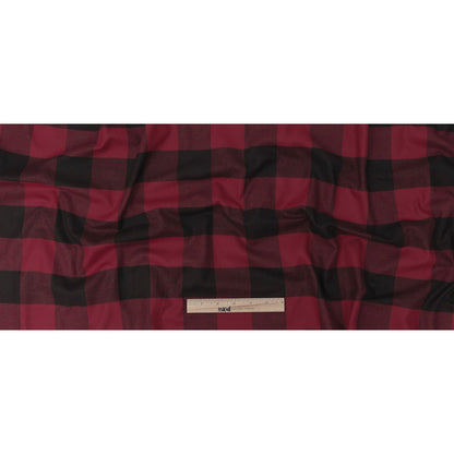 Buffalo Check Cotton Flannel - Black and Red - Seco Collection Folded