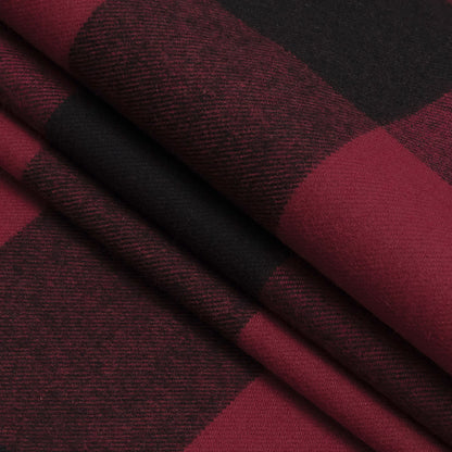 Buffalo Check Cotton Flannel - Black and Red - Seco Collection Detail