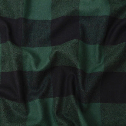 Buffalo Check Cotton Flannel - Black and Green - Seco Collection