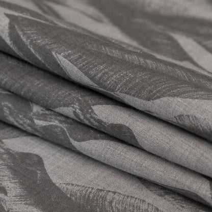 Organic Cotton Shirting - Heathered Vapor and Granite Gray Leaves Folded