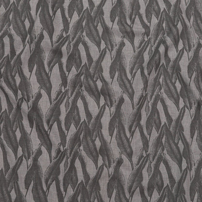 Organic Cotton Shirting - Heathered Vapor and Granite Gray Leaves