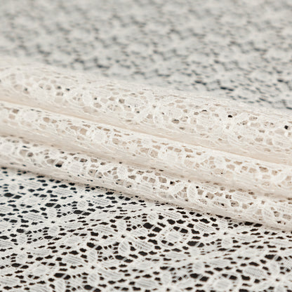 Famous NYC Designer Crystal Gray Stretch Floral Lace Folded