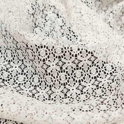Famous NYC Designer Crystal Gray Stretch Floral Lace Detail