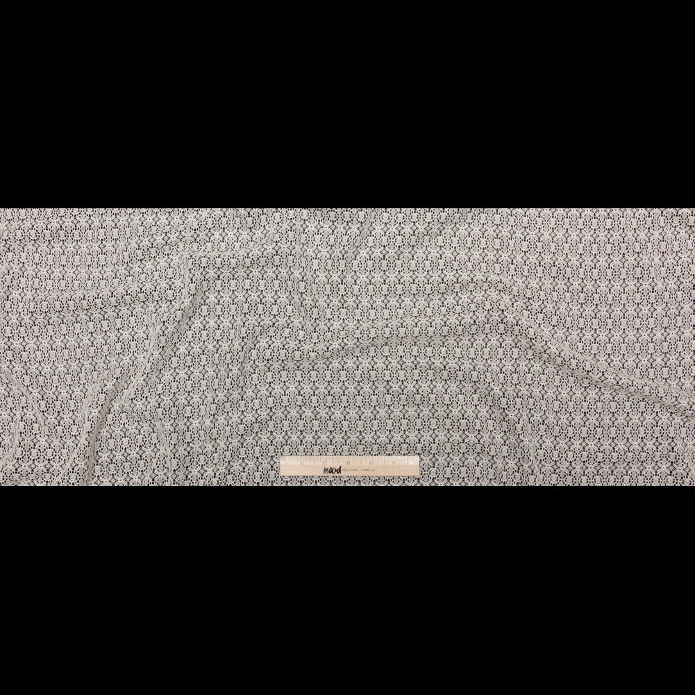 Famous NYC Designer Crystal Gray Stretch Floral Lace Full
