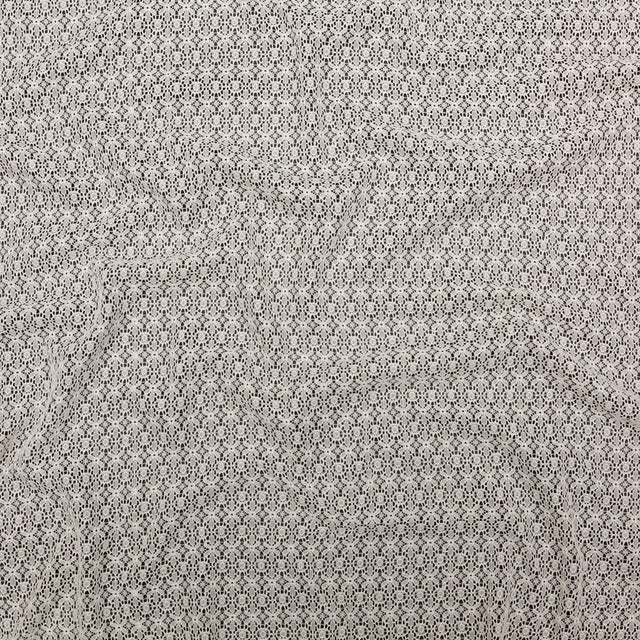 Famous NYC Designer Crystal Gray Stretch Floral Lace