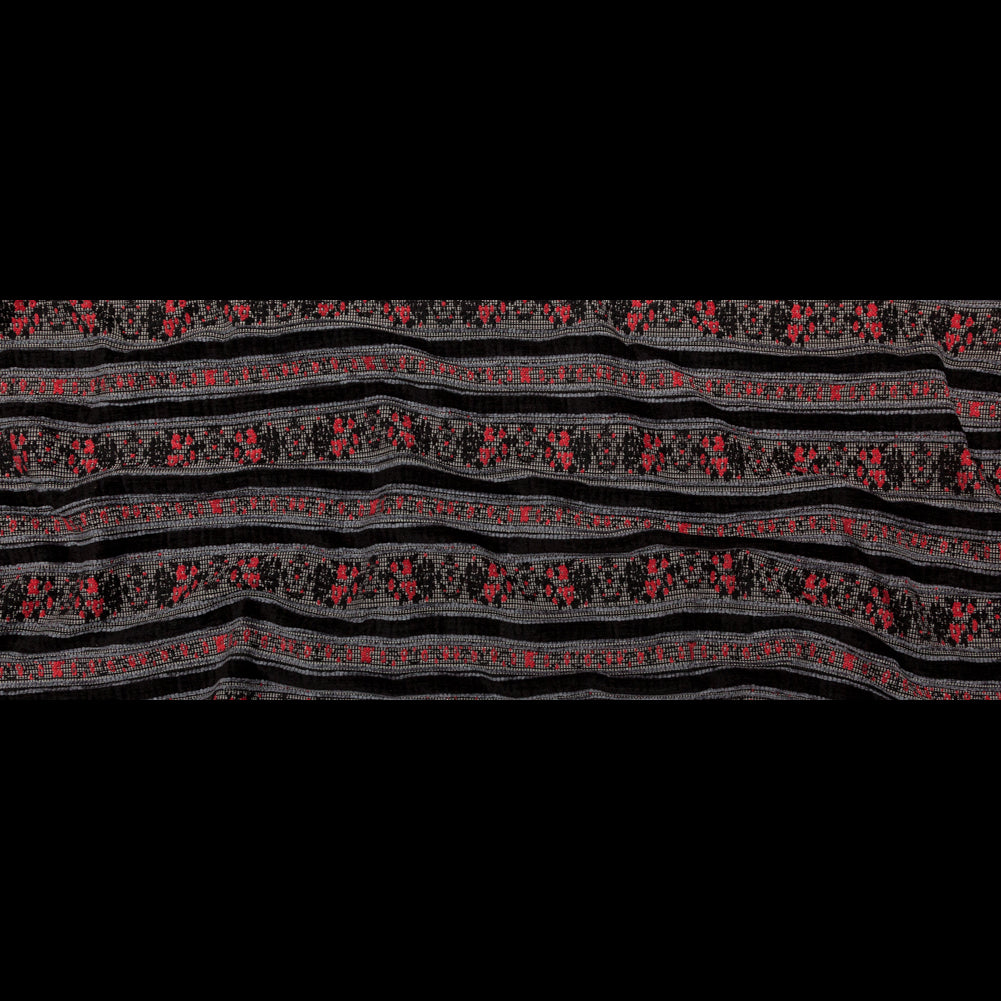 Famous NYC Designer American Beauty and Black Striped Acrylic Tweed Full