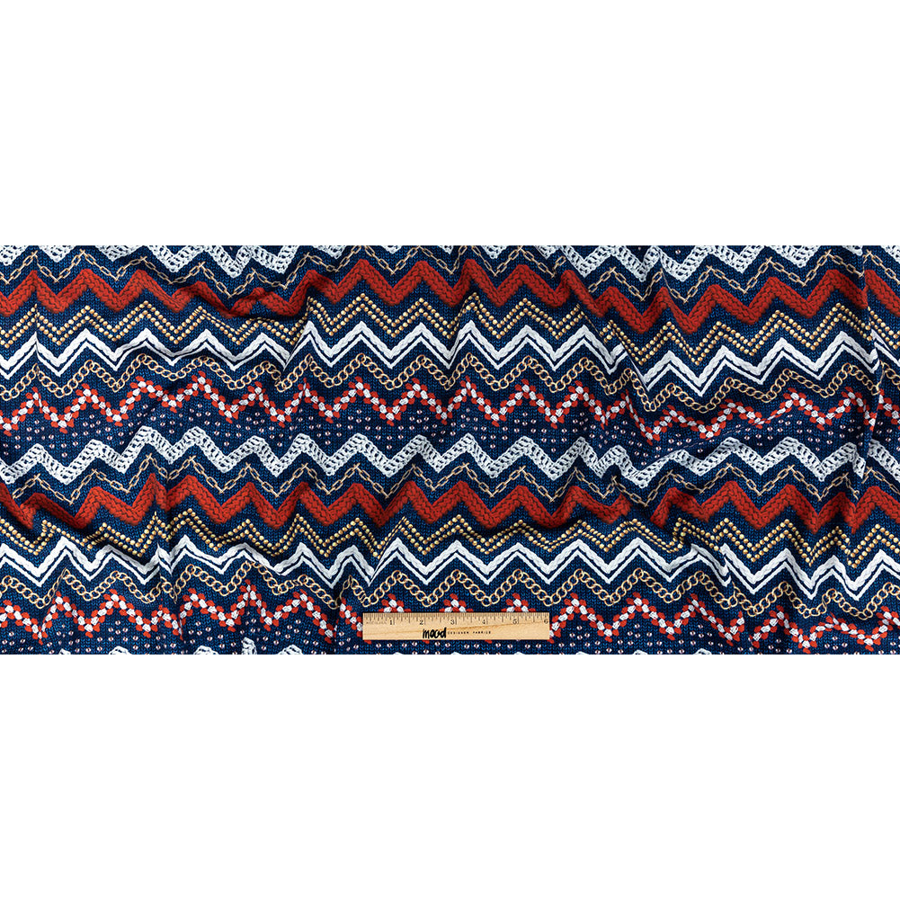 Compression Swimwear Tricot, UV Protective with Aloe Vera Microcapsules - Red and Navy Peony Nautical Ropes - Caye Collection Full