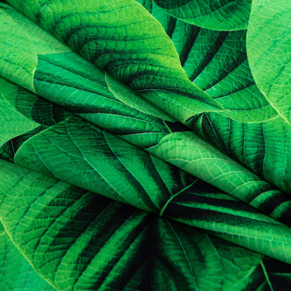 Compression Swimwear Tricot, UV Protective with Aloe Vera Microcapsules - Full Amazon Green Leaves - Caye Collection Folded