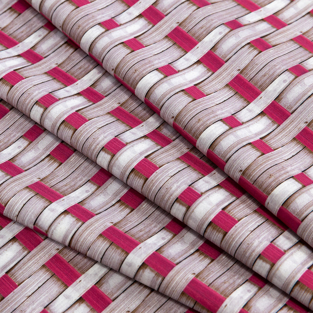 Pink and Mauve Shadows Wicker Basket Caye UV Protective Compression Swimwear Tricot with Aloe Vera Microcapsules Folded