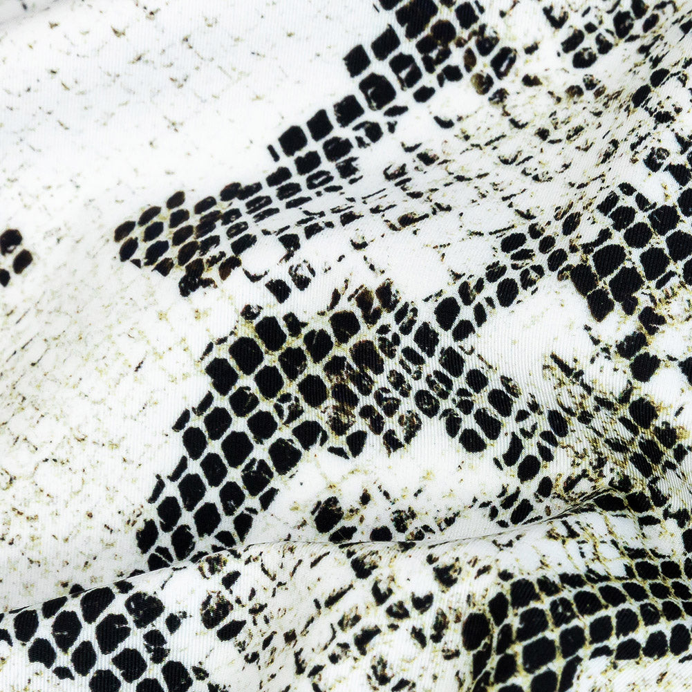 Compression Swimwear Tricot, UV Protective with Aloe Vera Microcapsules - White and Black Python - Caye Collection Detail