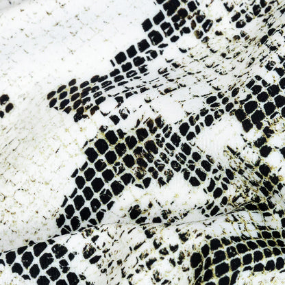 Compression Swimwear Tricot, UV Protective with Aloe Vera Microcapsules - White and Black Python - Caye Collection Detail