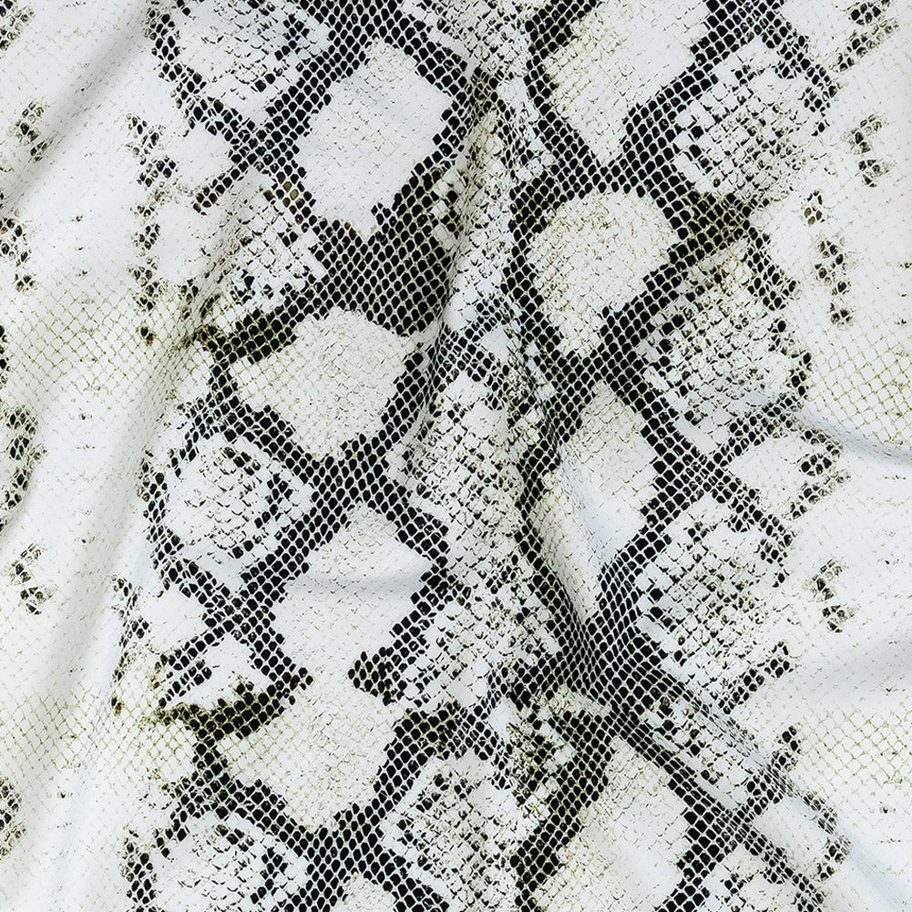 Compression Swimwear Tricot, UV Protective with Aloe Vera Microcapsules - White and Black Python - Caye Collection