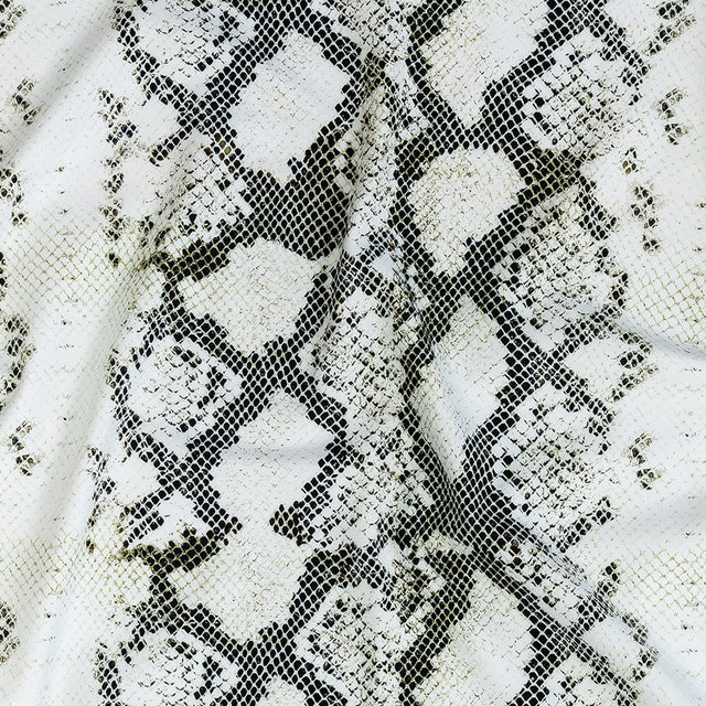 Compression Swimwear Tricot, UV Protective with Aloe Vera Microcapsules - White and Black Python - Caye Collection