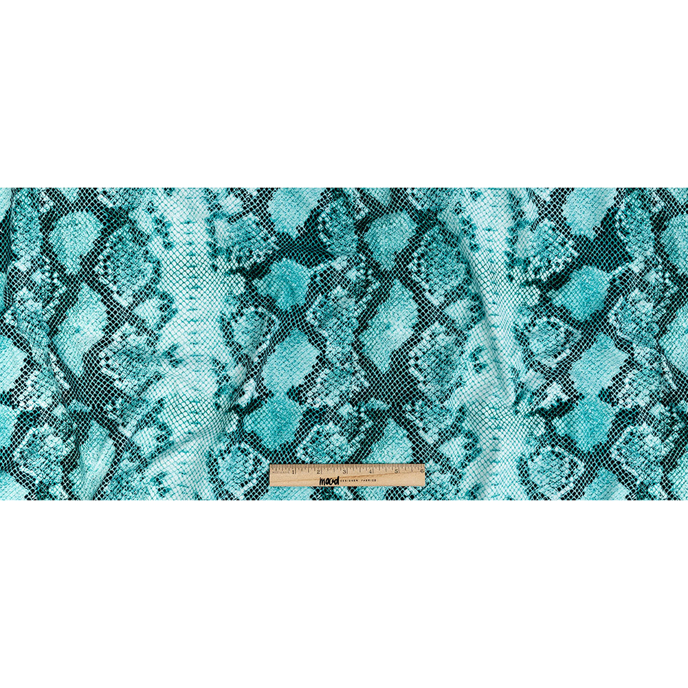 Compression Swimwear Tricot, UV Protective with Aloe Vera Microcapsules - Turquoise Python - Caye Collection Full